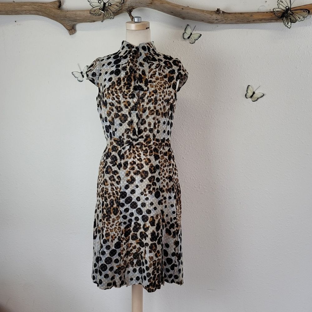 Tuleh leopard print silk organza dress